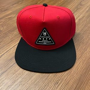 Neff - FlatBill SnapBack One Size Fits All - Men's Hat - Black And Red - NEW!